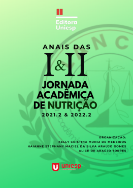 Capa para Anais da I e II Jornada Acadêmica de Nutrição 2021.2 e 2022.2 